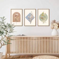 Celestdeco Vintage Wildflower Canvas Set 24x36