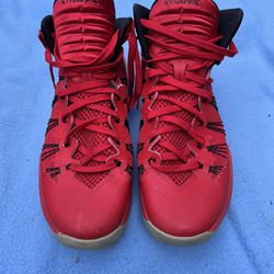 Nike Hyperdunk 2013 Red Crimson Silver Basketball Shoes Men’s Size 12