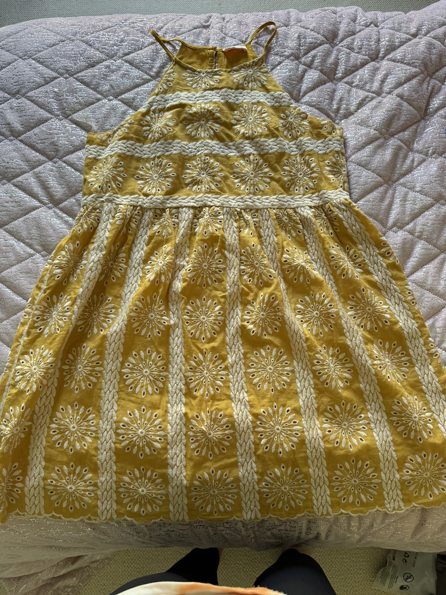 Womens Small /medium Yellow Sundress Floral