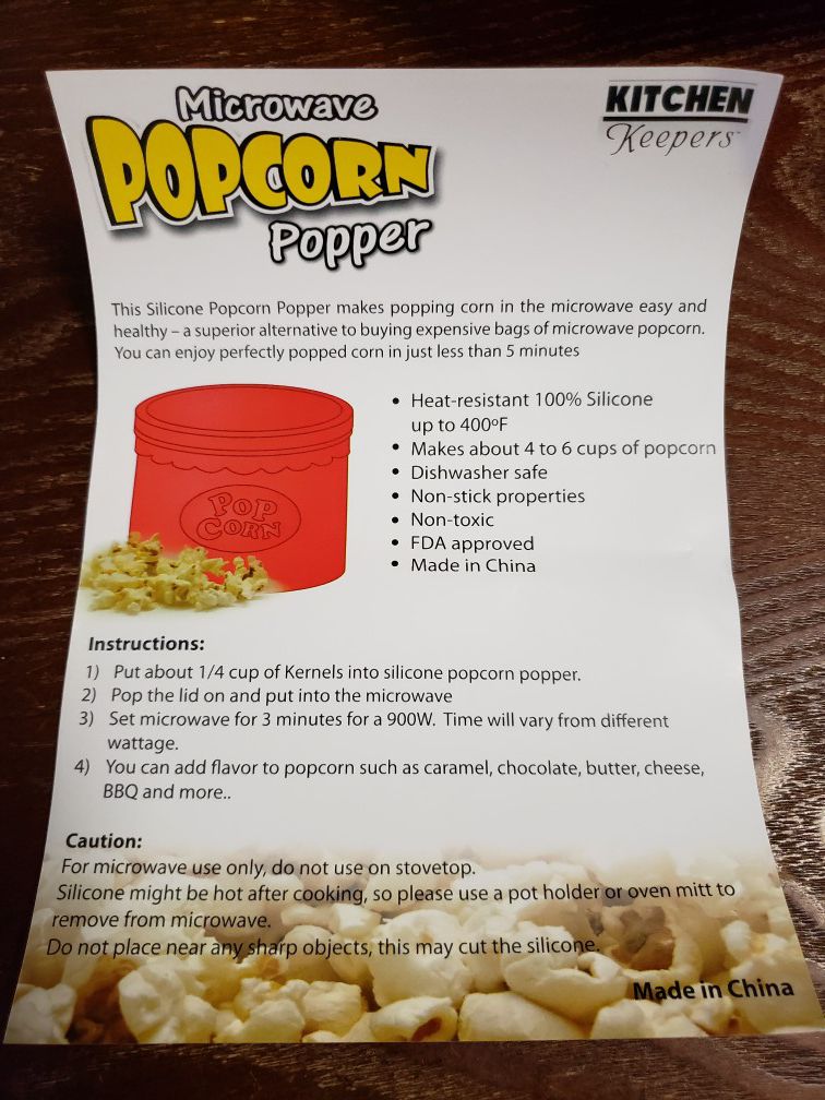 Microwave popcorn maker