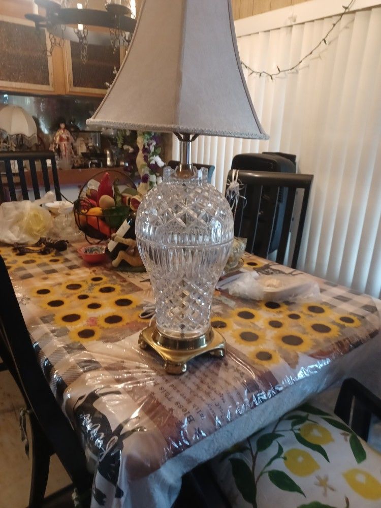 Pair The  Crital Cut  Lamps 