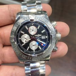 Breitling Super Avenger A13371 Black Pro 3 Full Set Rolex Omega Swiss Gold Silver Buy Sale Trade