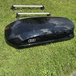 🚙 Audi Ski Luggage Box Black OEM Rack Included Keys Included Scratches Pictured