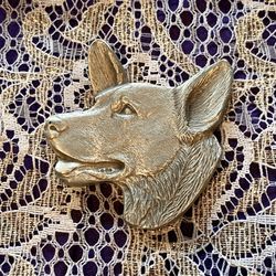 Rare Vintage Welsh CORGI Dog Pewter Magnet