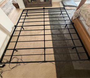 King Size Floating Bed Frame Metal with LED Light & Charging Station
