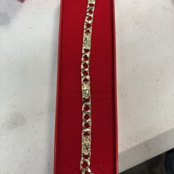 10k Gold Nugget Bracelet 7inches