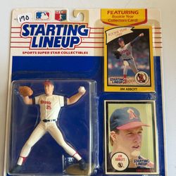 1990 Kenner Starting Lineup action figure features Jim Abbott