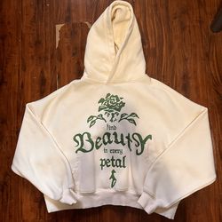 Pacsun cream cropped boxy hoodie Size S