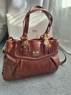 NEW COACH Brown Leather Bag - Gift Box, Dust Bag & Wrapping Tissue