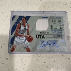 Rudy Gobert Panini Frequent Flyers Autograph And Jersey Patch 