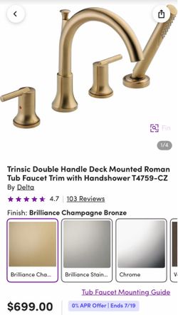 Delta champagne bronze tub faucet