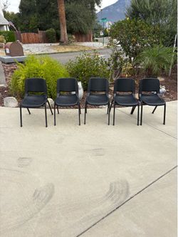 Heavy duty black stackable chair set of 5