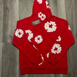 AUTHENTIC RED DENIM TEARS HOODIE 