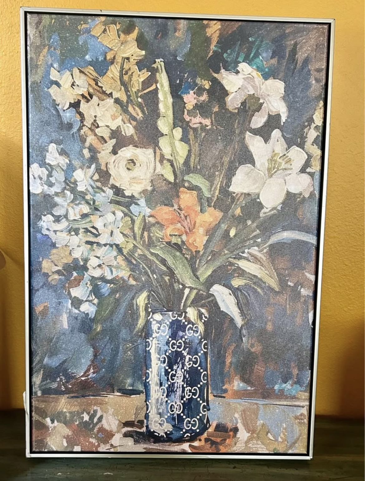 New Blue Floral Vase Canvas Floral Vase Wall Art by Art Remedy, 16" x 24"