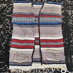 vintage Mexican blanket vest with a traditional serape pattern