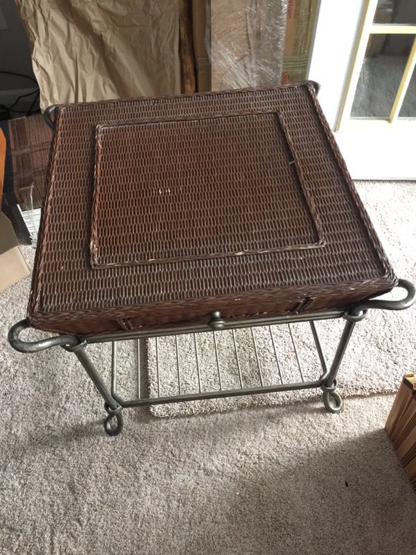 Wicker And Metal Table