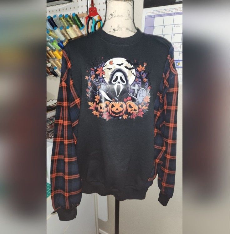 Upcycled Oversized Horror Sweatshirt 