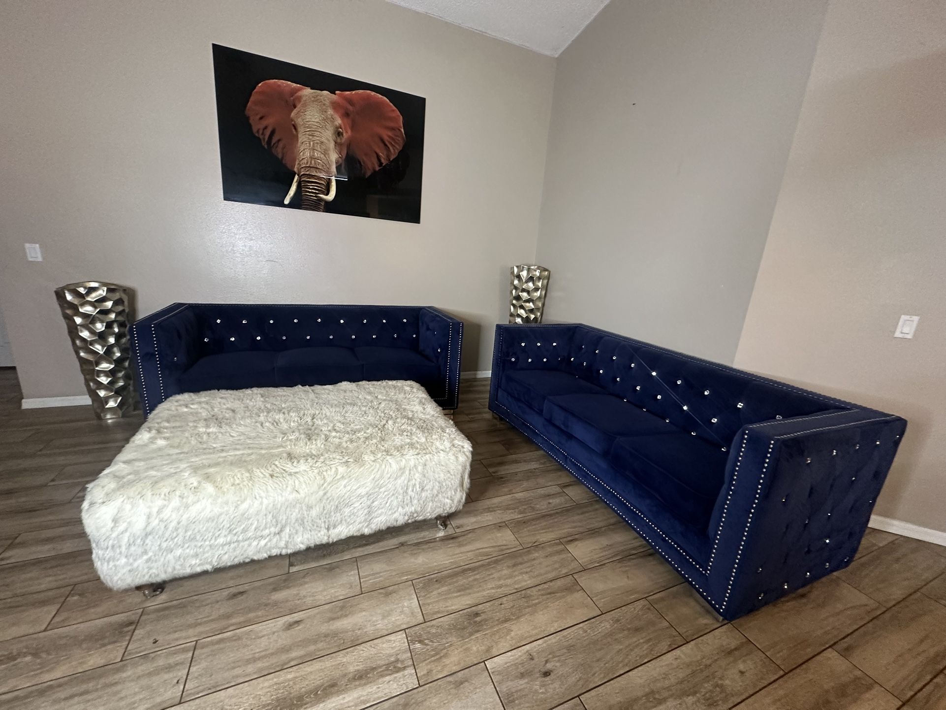 Blue Sofa Set