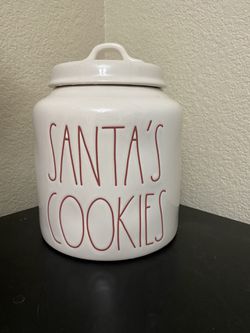 Rae Dunn Santa’s cookies canister