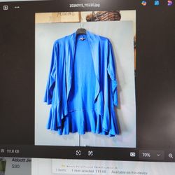 Women's Open Front Cardigan 3/4 Sleeve Draped Ruffles Soft Knit Sweater