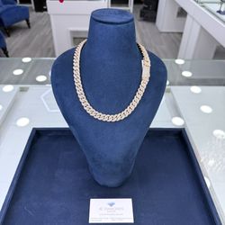 Chain Cubanlink Diamonds Real 10k Gold Yellow 22 Inch By 12 ,5 MM