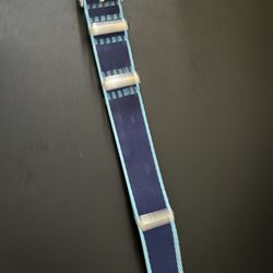 20mm Navy Blue NATO Watch Band – Sky Blue Stitching – Nylon Strap
