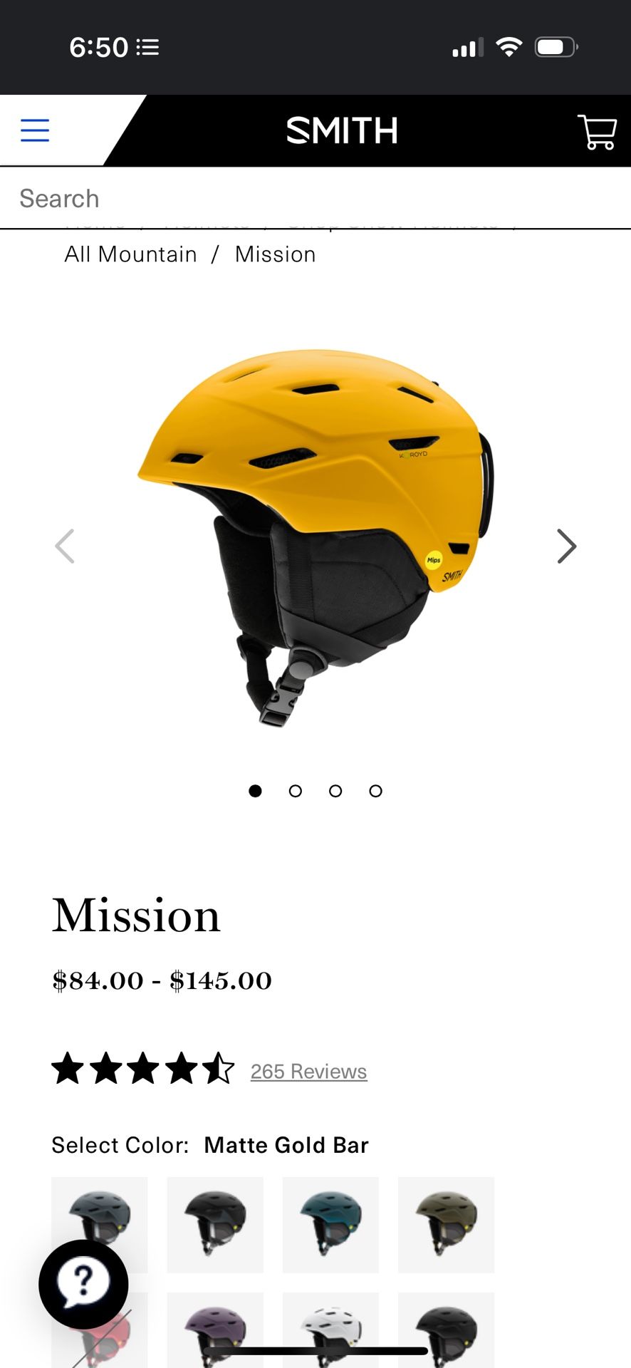 Smith optics MISSION ski/ Board Helmet In MED
