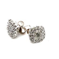 14k White Gold Diamond Cluster Earrings 1.8g 122473 11