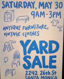 Yard sale this Saturday 5/30