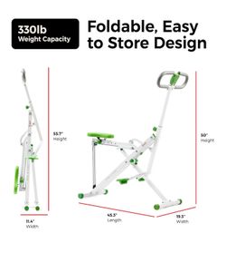 Sunny Health & Fitness Smart Row-N-Ride Glute & Leg Trainer, Foldable Squat Assist Rower with Exclusive SunnyFit App Connection