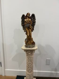 Large 51” Angel Statue with Flower Basket