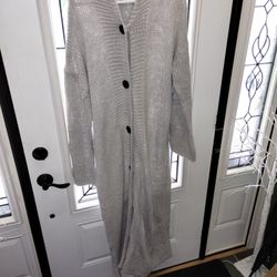 Crochet Full Length Sweater W/ Hood.