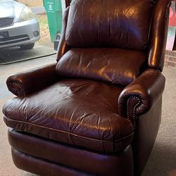 Leather Rolling Rocking Chair with Footrest