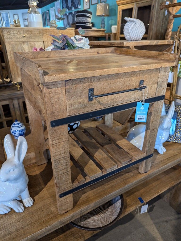 Mango And Iron End Table