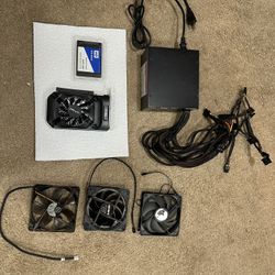 GeForce GTX GPU, 650w PSU, 500gb SSD, Fans