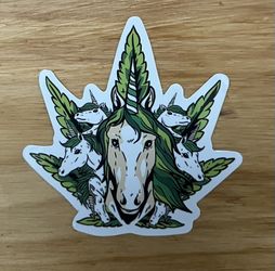 Enchanted Unicorn Leaf Emblem Sticker 