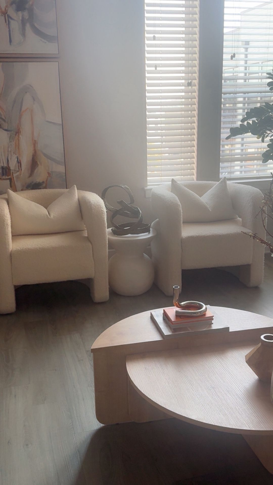 Cream Contemporary Accent Chair Set Of 2