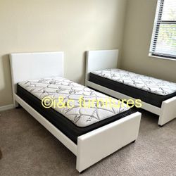 4 Piece Twin Bedroom Set New In The Box 📦 Same Day Delivery. 2 Twin Bed Frames 2 Mattresses 