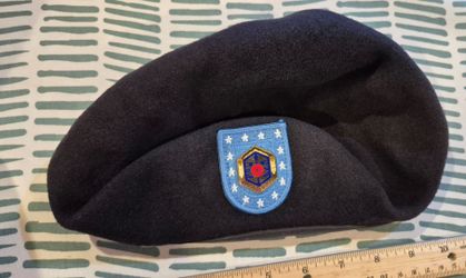 US Army Military Black Wool Beret (7 1/4) Uniform Hat ASU Dress Blue