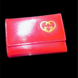 Authentic GUCCI  6-Rings key case Red Leather made in Italy