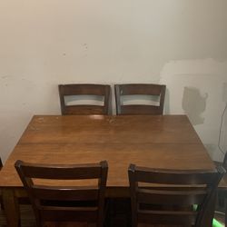 Table wooden table 6 chairs