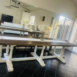 Farmhouse Style Dining Table 