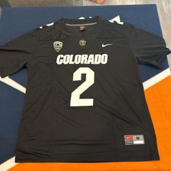 Nike Colorado Buffaloes Shreuder Sanders #2 Size Med Black Jersey