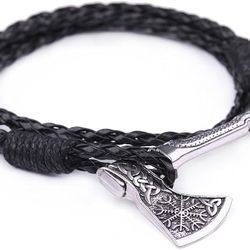 Norse Axe of Protection Rune Wrap Bracelet