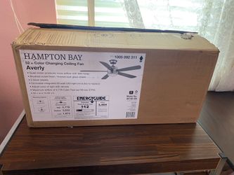Hampton Bay Avery 52” Silver Ceiling Fan with LED Lighting