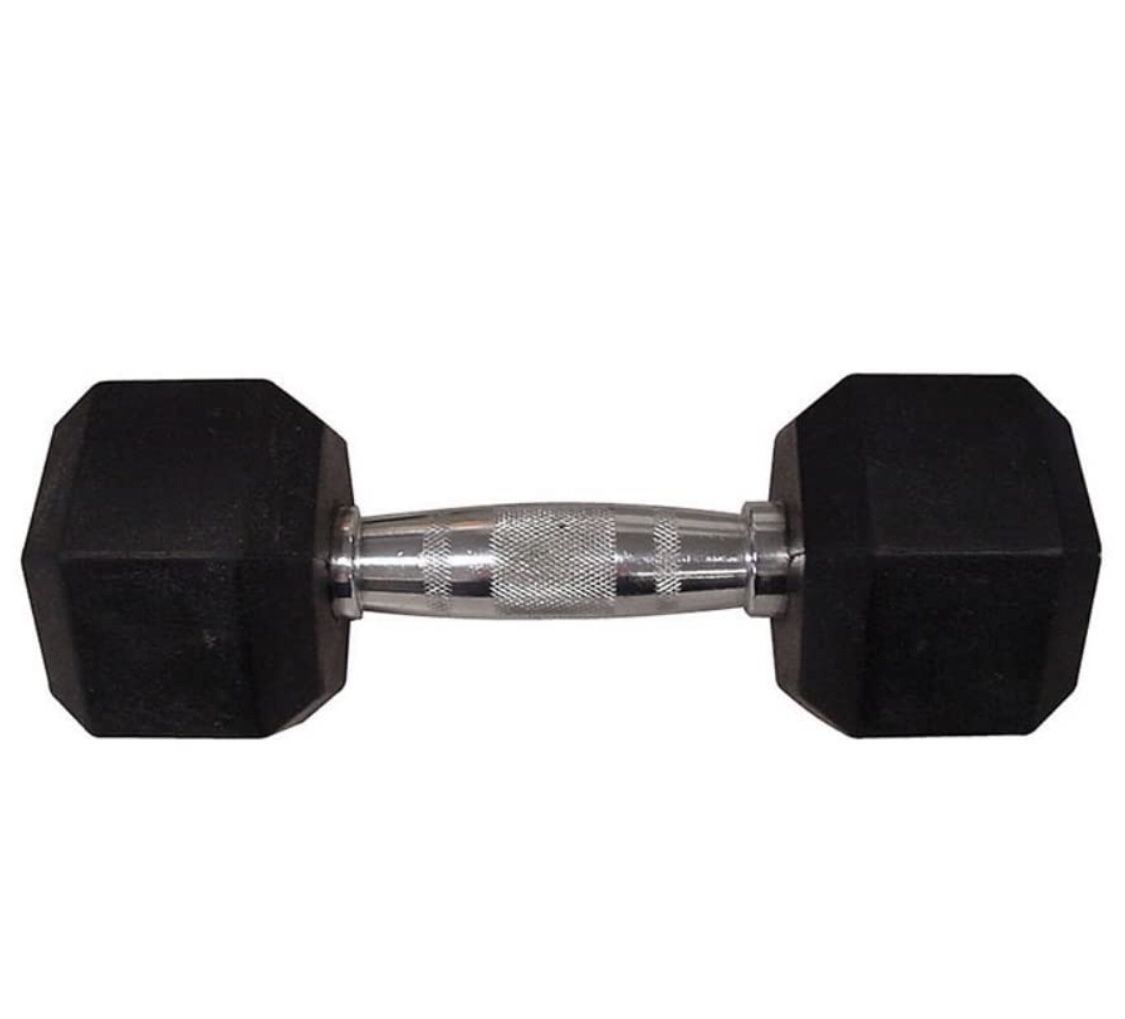 Pair of Rubber Hex Dumbbells - 25lbs each
