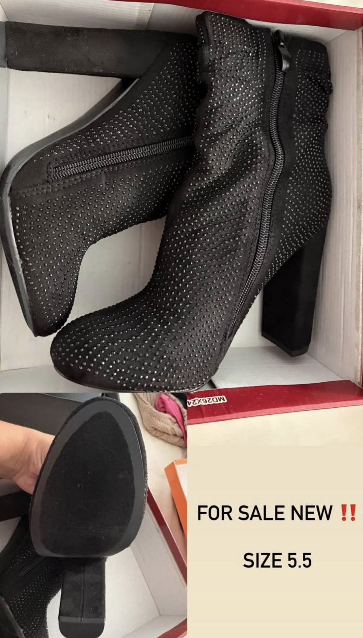 New black booties Size 5.5 