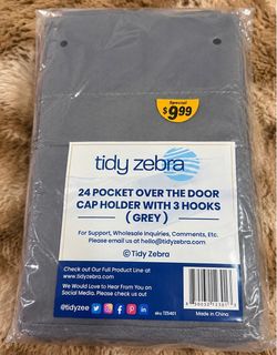 Tidy Zebra 24 Pocket Over Door Cap Holder