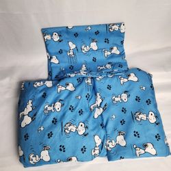 Peanuts 3 pc twin sheet set flat , fitted & pillow case . 