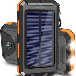 20,000mAH Solar-USB Dual Charger Waterproof Shockproof with LED Light